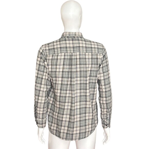 St. John's Bay Shirt Men's M Gray White Plaid Classic Fit Button-Down - Picture 4 of 6
